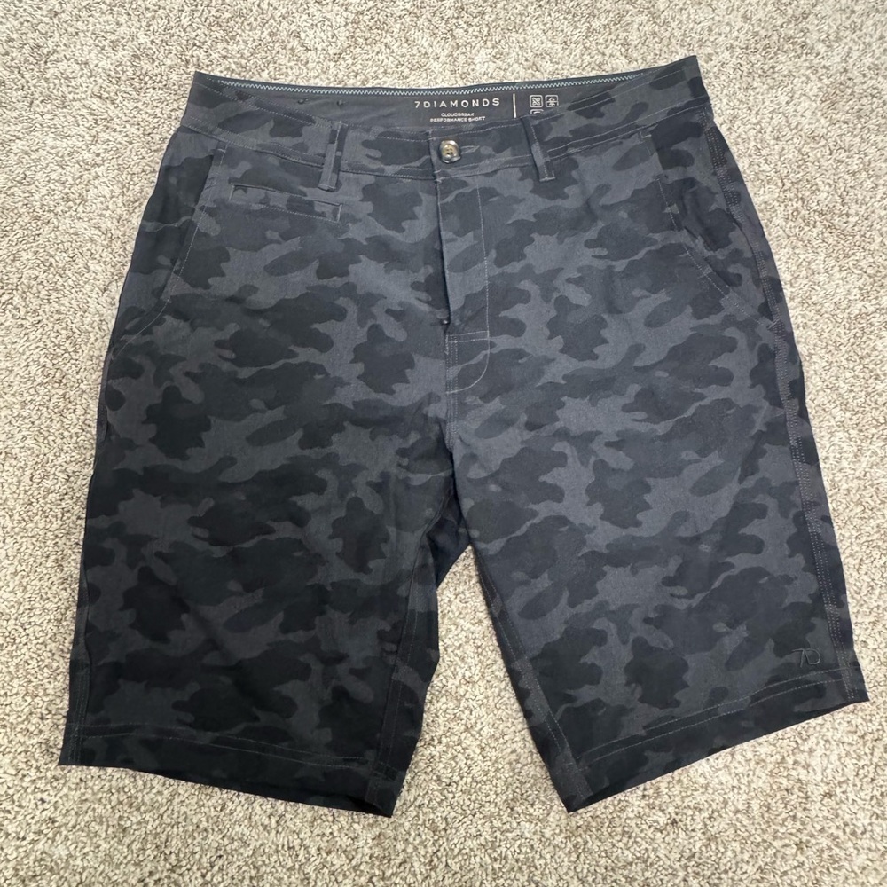 7 Diamonds Black Camo Cloudbeeak  Men's Shorts- 31